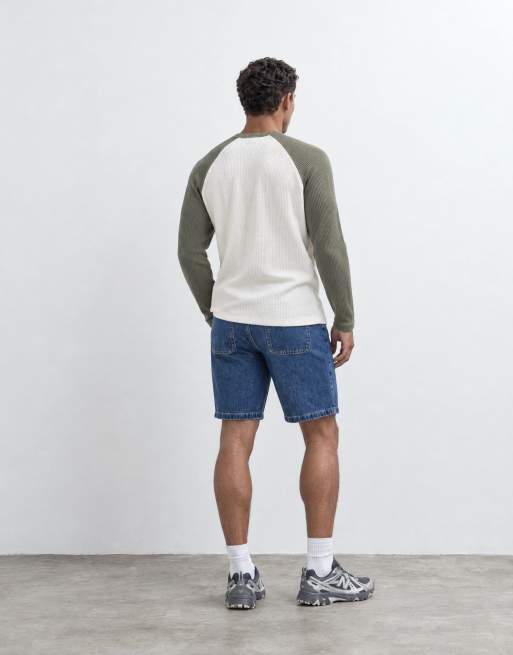 ASOS DESIGN Circular Design Collection denim jorts in mid wash blue, 9 of 10