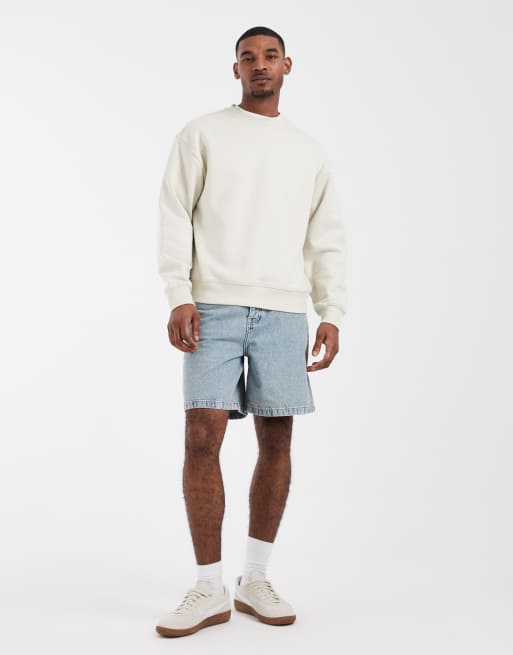 ASOS DESIGN Circular Design Collection denim jorts in vintage washed blue, 2 of 5
