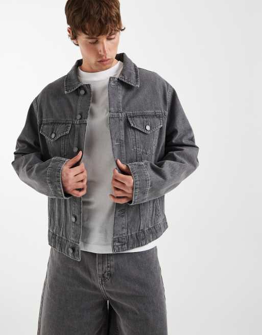 ASOS DESIGN - Circular Design Collection - Denim truckerjack in vintage mid-wash grijs