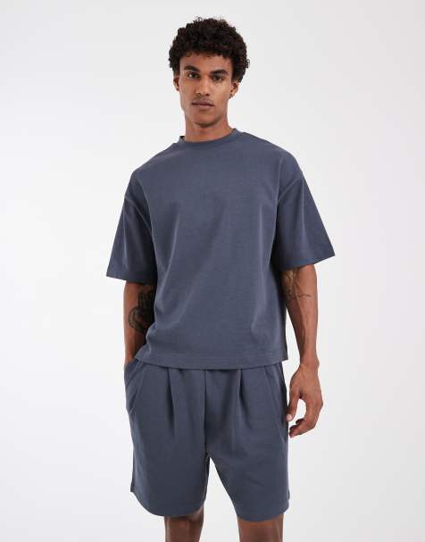 ASOS DESIGN - Circular Design Collection - Geplooide oversized jersey short in marineblauw - view 1