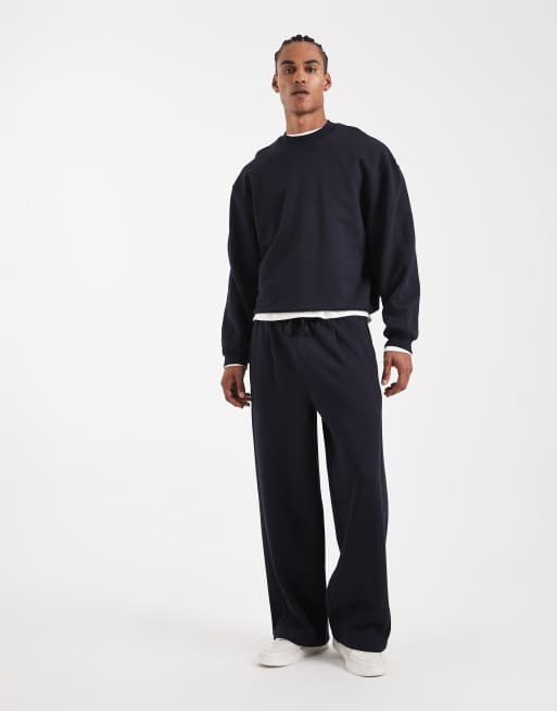 ASOS DESIGN – Circular Design Collection – Granatowa gruba bluza o gramaturze 400 g/m², 2 z 5