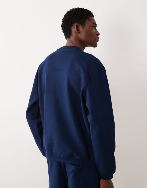 ASOS DESIGN – Circular Design Collection – Granatowa gruba bluza oversize o gramaturze 400 g/m², 5 z 5