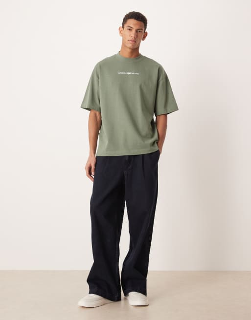 ASOS DESIGN – Circular Design Collection – Grön, superkraftig t-shirt i oversized fit med 'Studio Ventures'-tryck, 2 av 5