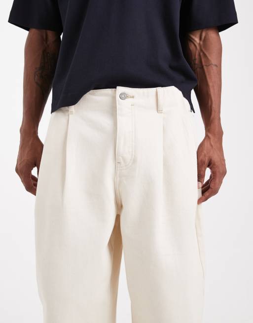 ASOS DESIGN – Circular Design Collection – Grube jeansy z baryłkowymi nogawkami w kolorze ecru , 5 z 5