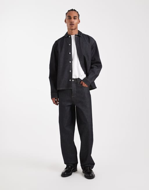 ASOS DESIGN Circular Design Collection heavyweight denim jacket in indigo (Part of a set), 2 of 5
