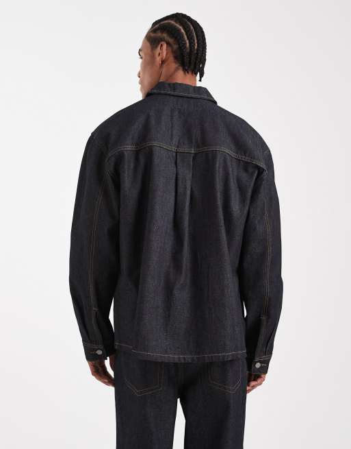 ASOS DESIGN Circular Design Collection heavyweight denim jacket in indigo (Part of a set), 3 of 5