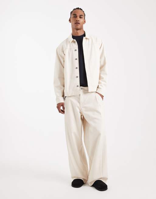 ASOS DESIGN Circular Design Collection pleated set in ecru, 3 of 3