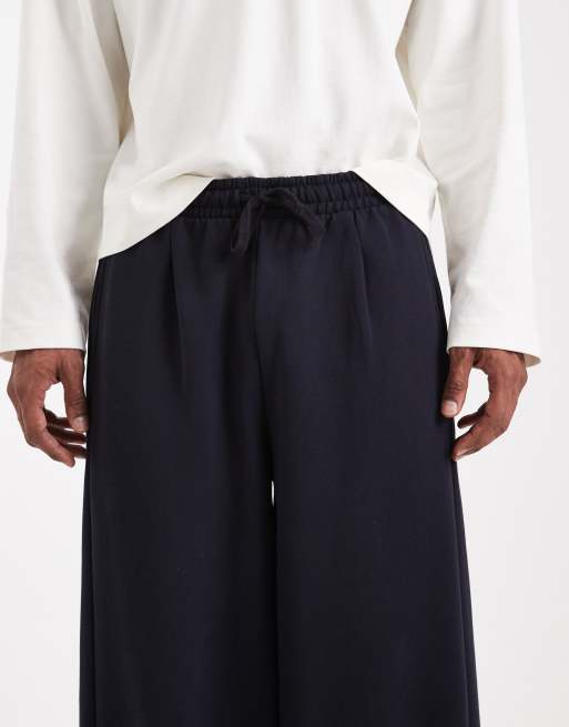 ASOS DESIGN circular design collection heavyweight  horseshoe jogger in 400gsms  in navy, 5 of 5