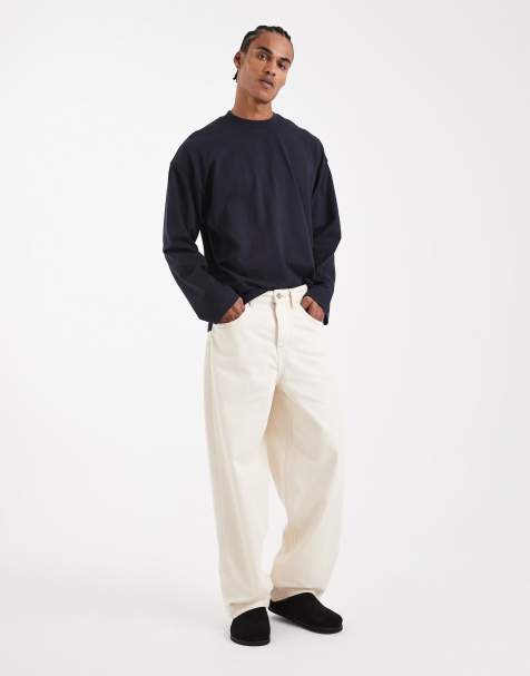 ASOS DESIGN Circular Design Collection heavyweight loose jeans in ecru - view 1