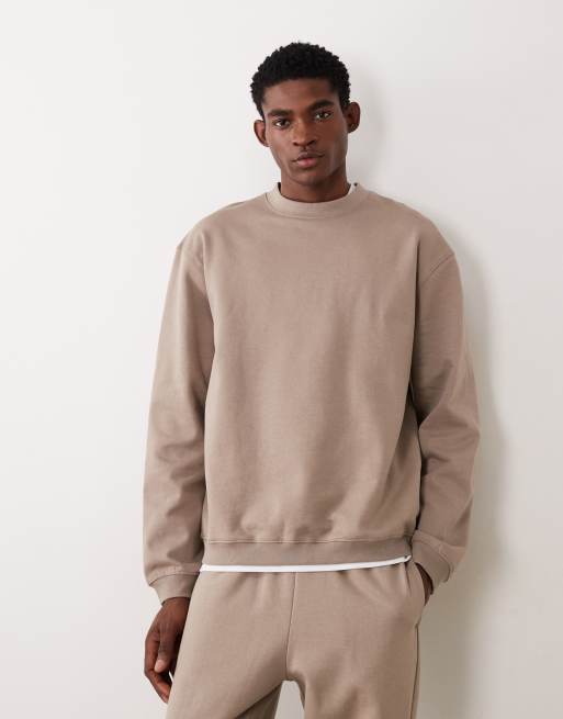 ASOS DESIGN Circular Design Collection heavyweight co-ord sweatshirt and straight leg jogger in 400gsm brown, 3 of 3
