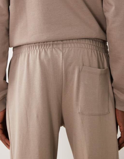 ASOS DESIGN Circular Design Collection heavyweight straight leg sweatpants in 400gsm brown, 5 of 5