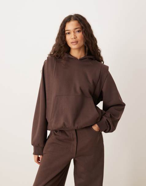 ASOS DESIGN - Circular Design Collection - Hoodie met detailnaad in bruin - view 1