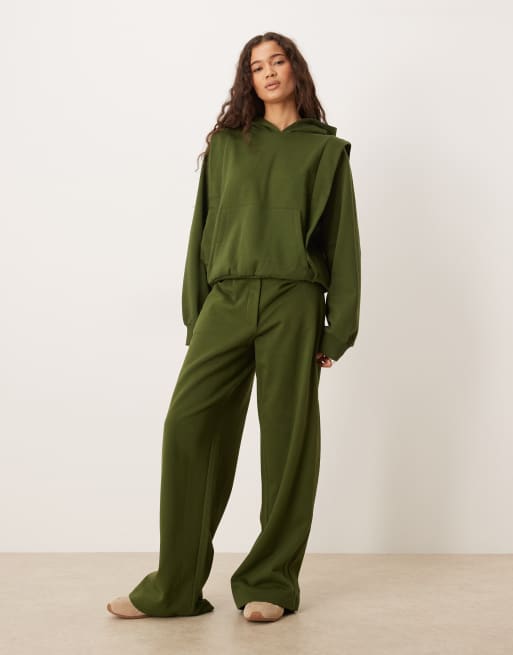 ASOS DESIGN Circular Design Collection hoodie with seam detailing in dark olive, 4 of 4