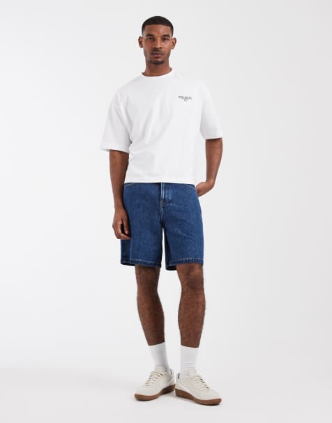 ASOS DESIGN – Circular Design Collection – Jeans-Jorts in verwaschenem Mittelblau - view 1