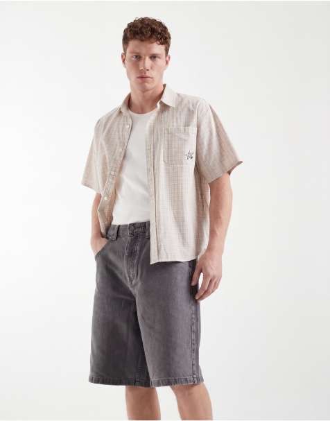 ASOS DESIGN – Circular Design Collection – Jeans-Jorts in verwaschenem Mittelgrau - view 1