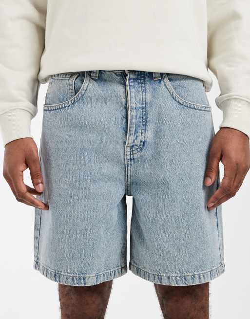 ASOS DESIGN – Circular Design Collection – Jeans-Jorts in verwaschenem Vintage-Blau, 5 von 5
