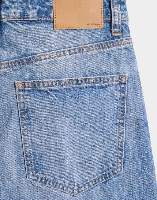 ASOS DESIGN - Circular Design Collection - Jeans slim a cilindro lavaggio medio chiaro, 8 di 9