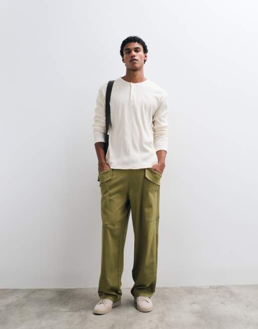 ASOS DESIGN - Circular Design Collection - Joggers a fondo ampio verdi con tasche cargo, 2 di 5
