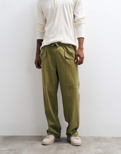 ASOS DESIGN - Circular Design Collection - Joggers a fondo ampio verdi con tasche cargo, 3 di 5