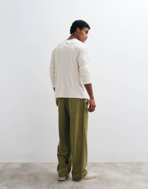 ASOS DESIGN - Circular Design Collection - Joggers a fondo ampio verdi con tasche cargo, 5 di 5