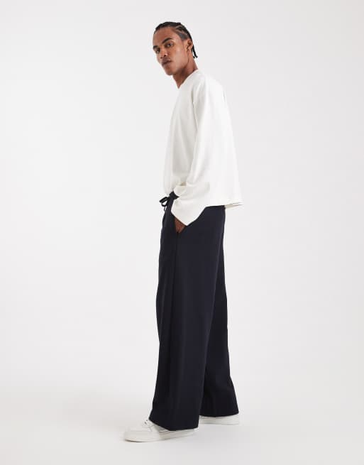 ASOS DESIGN - Circular Design Collection - Joggers con cavallo basso pesanti 400 gsm blu navy, 3 di 5