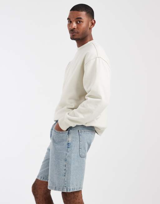 ASOS DESIGN - Circular Design Collection - Jorts i denim i vintage-blå vask, 3 af 5
