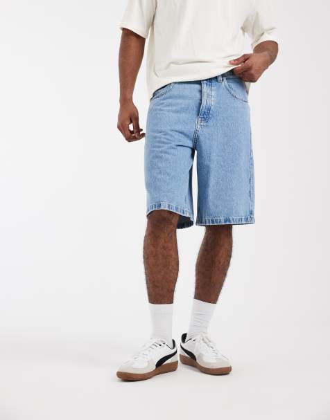 ASOS DESIGN – Circular Design Collection – Ljusblå, tvättade jeansshorts - view 1