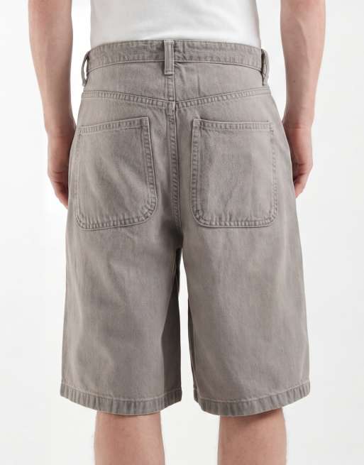 ASOS DESIGN – Circular Design Collection – Ljusgrå, tvättade, långa jeansshorts, 5 av 5