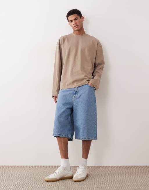 ASOS DESIGN - Circular Design Collection - Maglietta a maniche lunghe oversize in tessuto molto pesante marrone, 3 di 5