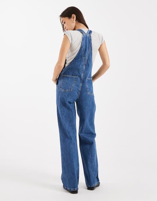 ASOS DESIGN – Circular Design Collection – Mellanblå hängselbyxor i denim, 2 av 4