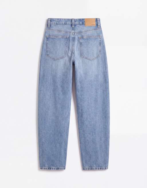 ASOS DESIGN – Circular Design Collection – Mellanblå, ljustvättade jeans i slim fit med barrelben, 7 av 7