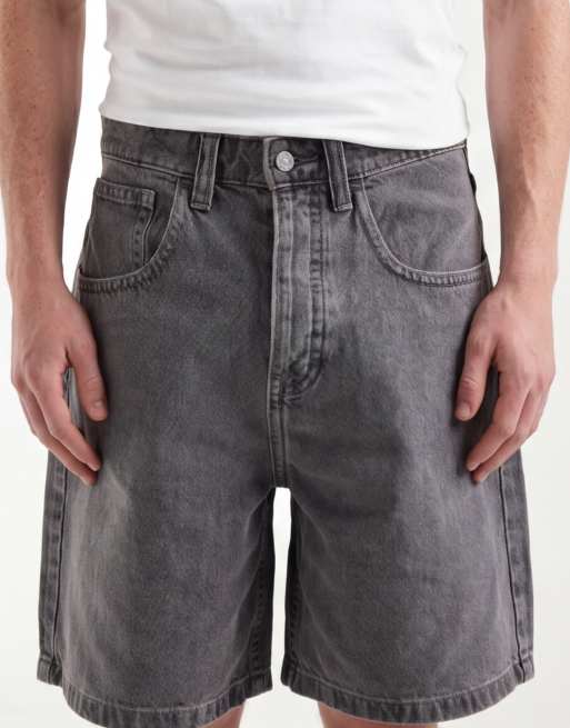 ASOS DESIGN – Circular Design Collection – Mellangrå, tvättade, långa jeansshorts, 4 av 5