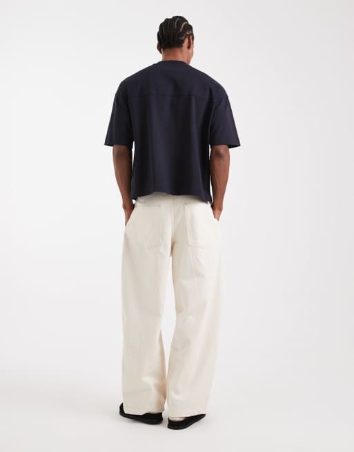 ASOS DESIGN – Circular Design Collection – Naturvita, kraftiga jeans med barrelben , 3 av 5