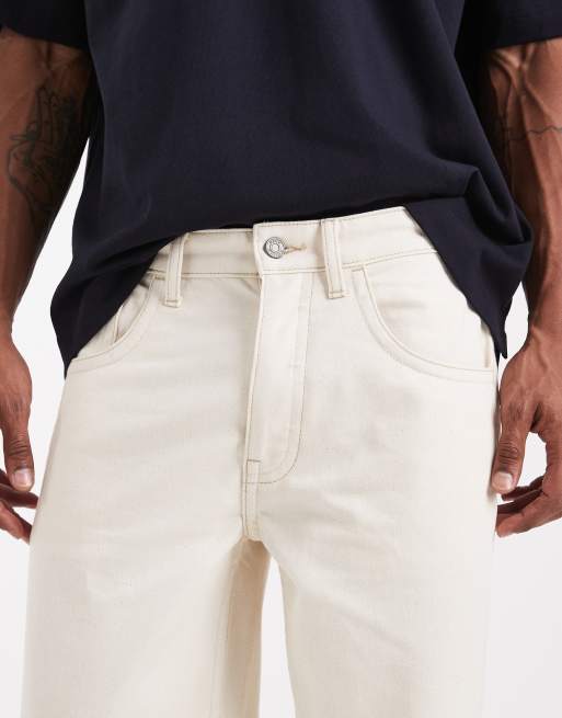 ASOS DESIGN – Circular Design Collection – Naturvita, kraftiga, raka jeans , 5 av 5