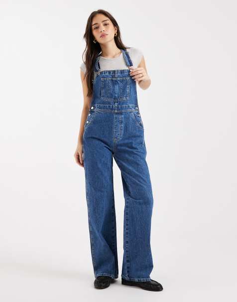 ASOS DESIGN – Circular Design Collection – Niebieskie jeansowe ogrodniczki - view 1