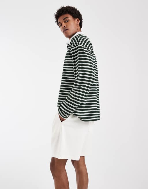 ASOS DESIGN – Circular Design Collection – Oversize-Shorts aus Jersey in Beige mit Bundfalten, 3 von 5