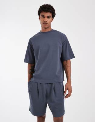 Circular Design Collection - Oversize-Shorts aus Jersey in Marineblau mit Bundfalten-Navy Navy 2XL