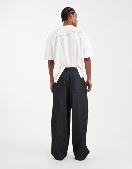 ASOS DESIGN - Circular Design Collection - Oversized baggy jeans van zware stof in indigo , 3 van 5
