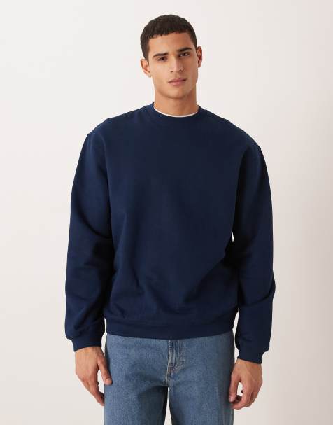ASOS DESIGN Circular Design Collection oversized sweatshirt in 400gsm navy - view 1