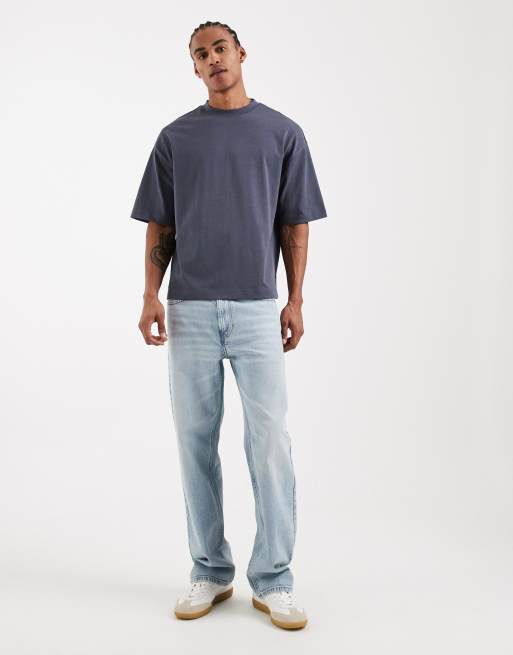 ASOS DESIGN - Circular Design Collection - Oversized T-shirt van superzware stof in marineblauw, 2 van 5