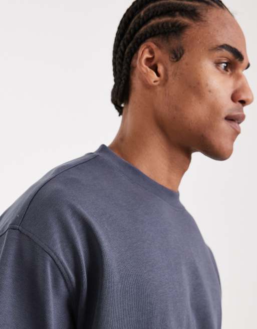 ASOS DESIGN - Circular Design Collection - Oversized T-shirt van superzware stof in marineblauw, 5 van 5