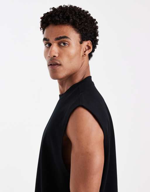 ASOS DESIGN - Circular Design Collection - Oversized tanktop van superzware stof in zwart, 4 van 5