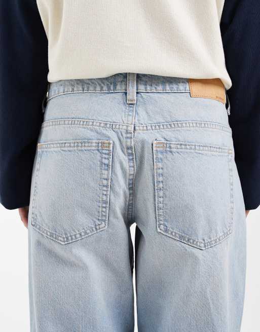 ASOS DESIGN - Circular Design Collection Petite - Oversized baggy boyfriend-jeans i lyseblå mellemvask, 4 af 5