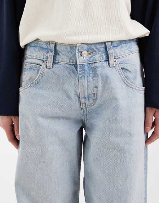 ASOS DESIGN - Circular Design Collection Petite - Oversized baggy boyfriend-jeans i lyseblå mellemvask, 5 af 5