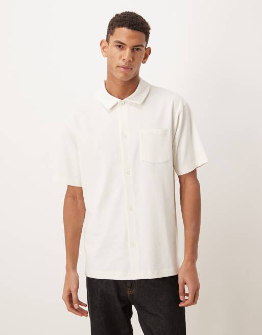 ASOS DESIGN - Circular Design Collection - Polo vestibilità comoda in tessuto molto pesante di colore neutro