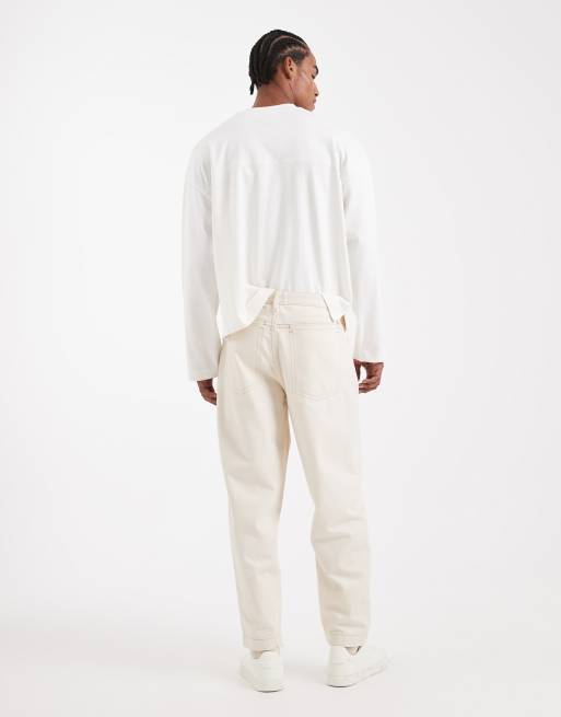 ASOS DESIGN Circular Design Collection relaxed tapered jeans in ecru - part of a set, 3 of 5