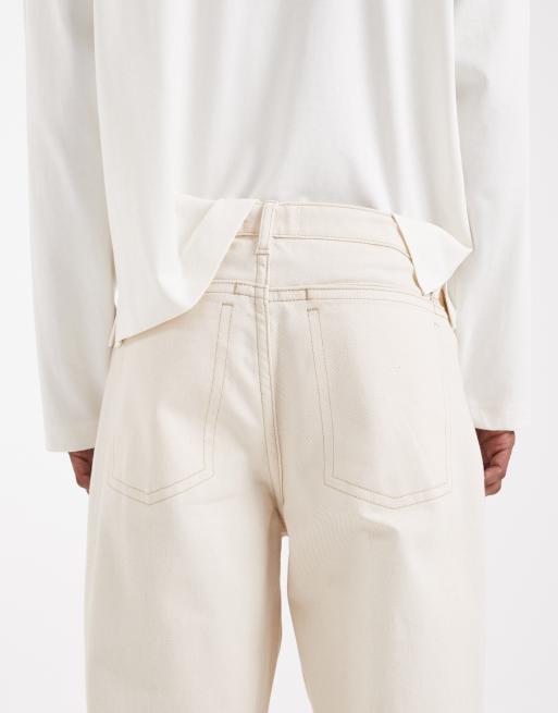 ASOS DESIGN Circular Design Collection relaxed tapered jeans in ecru - part of a set, 4 of 5