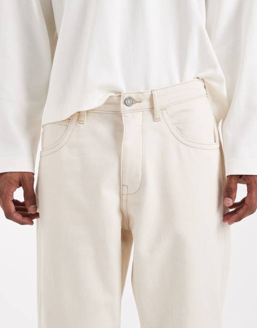 ASOS DESIGN Circular Design Collection relaxed tapered jeans in ecru - part of a set, 5 of 5