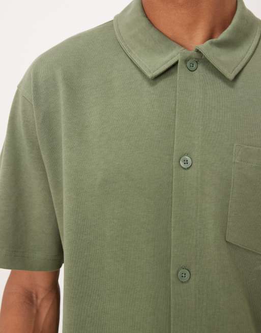 ASOS DESIGN - Circular Design Collection - Ruimvallend poloshirt van superzware stof in groen, 5 van 5