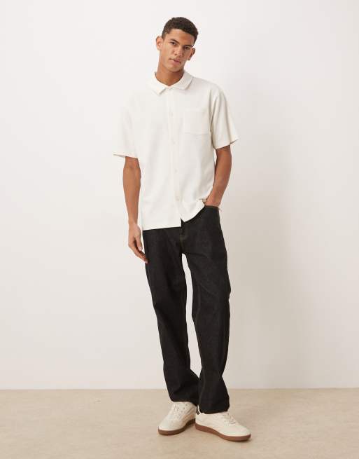 ASOS DESIGN - Circular Design Collection - Ruimvallend poloshirt van superzware stof in neutraal, 2 van 5